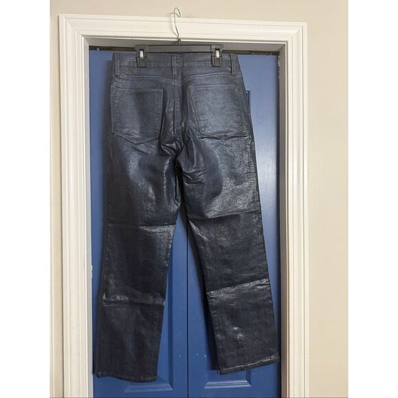 FRAME Le High Straight Indigo Lizard Coated Jeans Size 27 NWOT - Picture 5 of 6